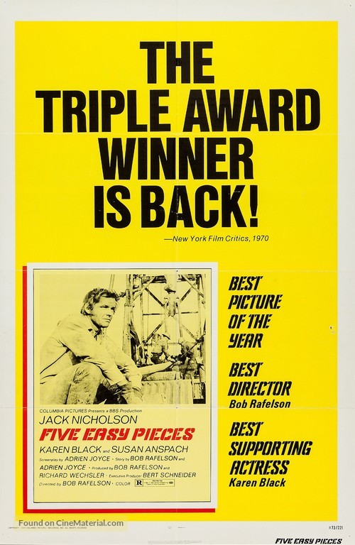 Five Easy Pieces - Re-release movie poster