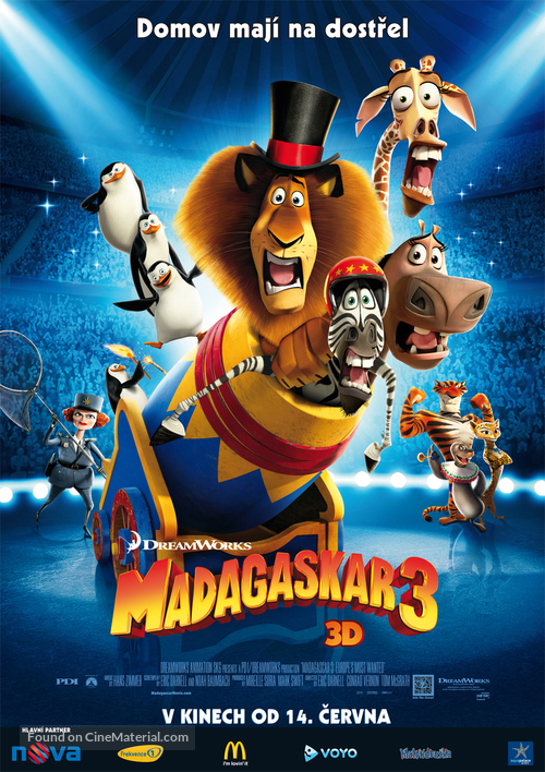 Madagascar 3: Europe&#039;s Most Wanted - Czech Movie Poster