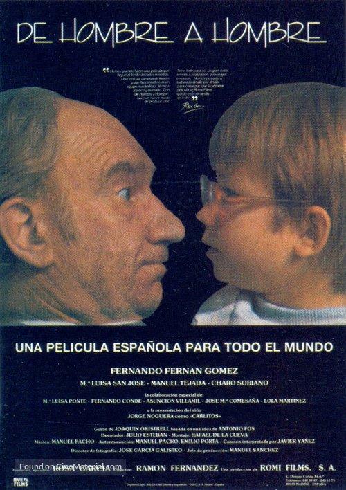 De hombre a hombre - Spanish Movie Poster