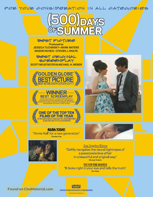 (500) Days of Summer - For your consideration movie poster