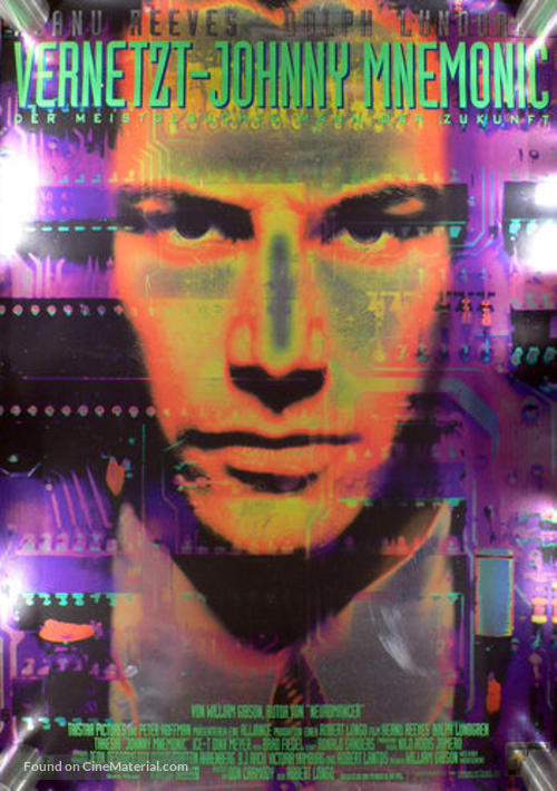 Johnny Mnemonic - German Video release movie poster