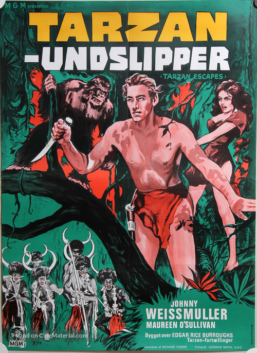 Tarzan Escapes - Danish Movie Poster