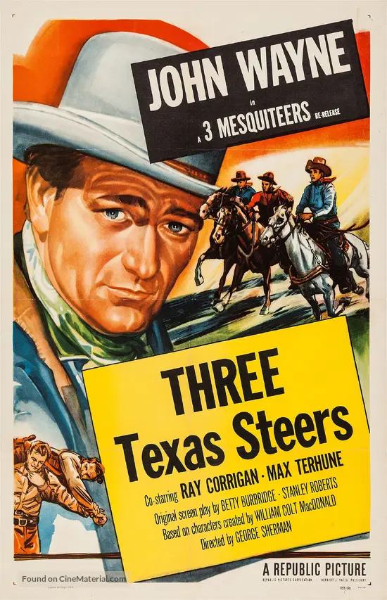 Three Texas Steers - Re-release movie poster