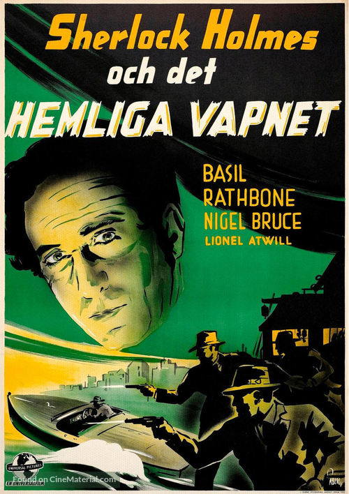 Sherlock Holmes and the Secret Weapon - Swedish Movie Poster