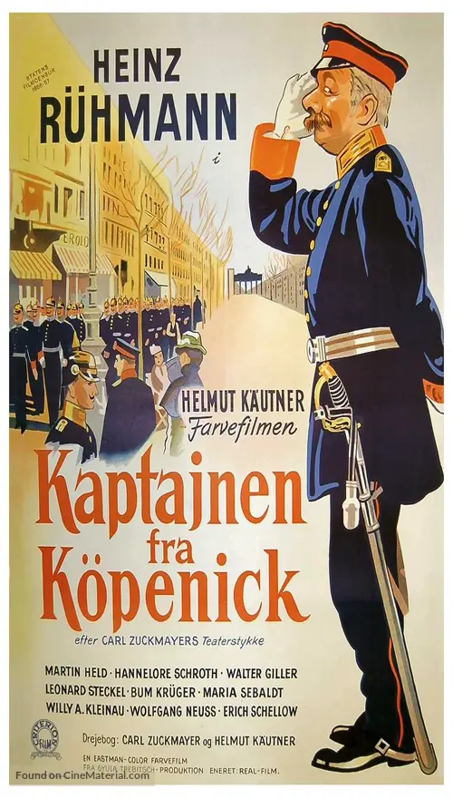 Hauptmann von Köpenick, Der (1956) Danish movie poster