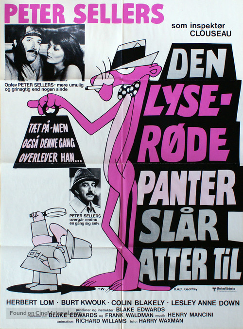 The Pink Panther Strikes Again - Danish Movie Poster