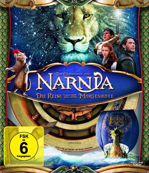 The Chronicles of Narnia: The Voyage of the Dawn Treader - German Blu-Ray movie cover