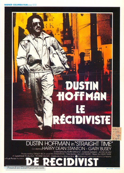 Straight Time - Belgian Movie Poster