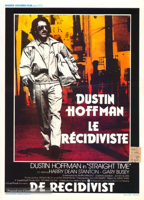 Straight Time - Belgian Movie Poster