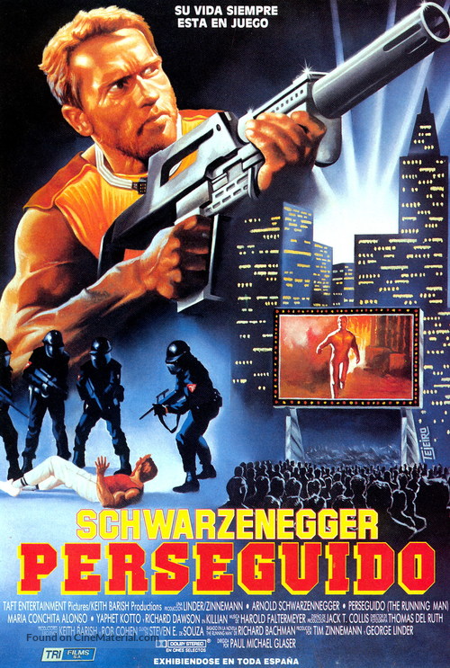The Running Man - Spanish Movie Poster