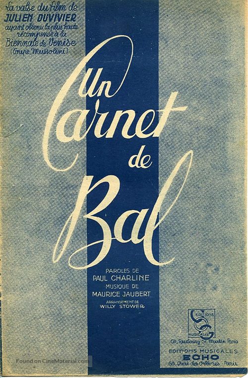 Un carnet de bal - French poster
