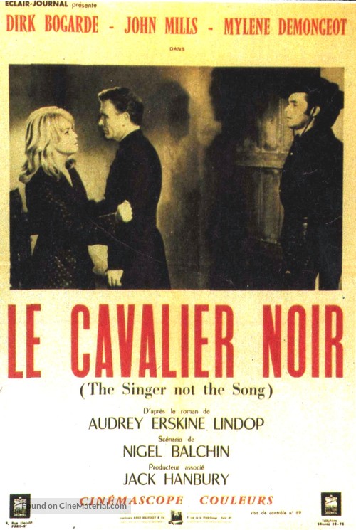 The Singer Not the Song - French Movie Poster