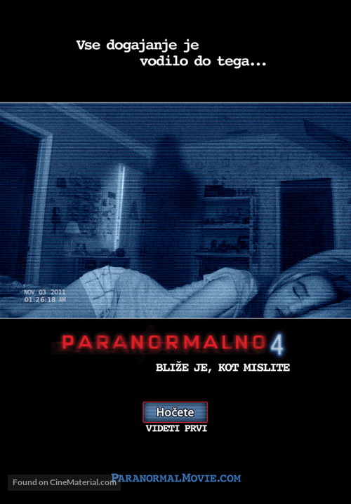 Paranormal Activity 4 - Slovenian Movie Poster