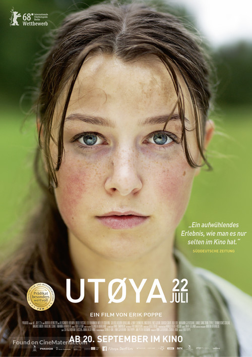Ut&oslash;ya 22. juli - German Movie Poster