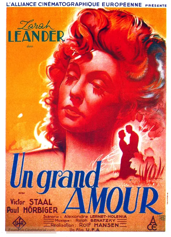 Grosse Liebe Die 1942 French Movie Poster