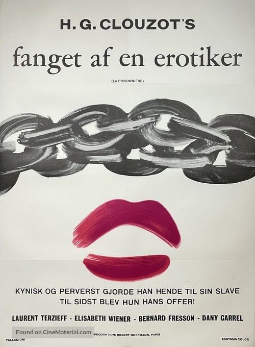 Prisonni&eacute;re, La - Danish Movie Poster