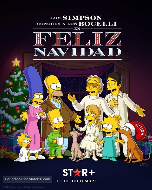 The Simpsons Meet the Bocellis in Feliz Navidad - Mexican Movie Poster