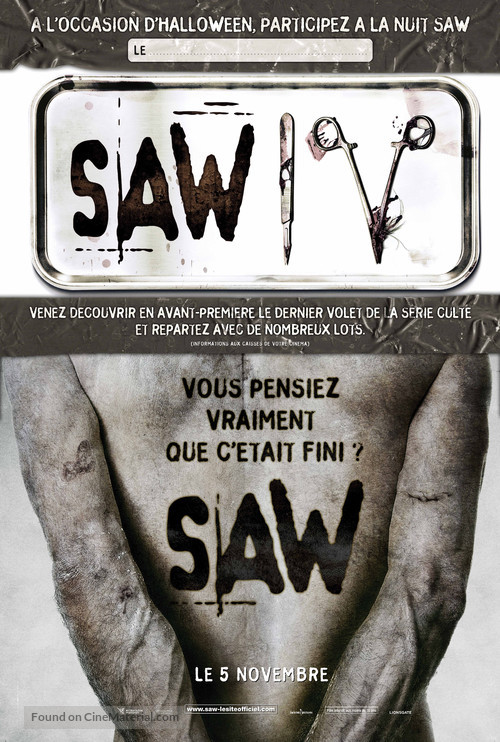 Saw IV - French Movie Poster