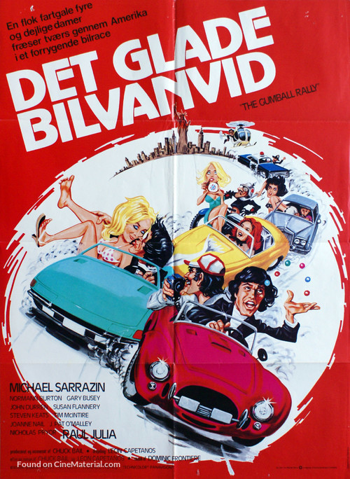 The Gumball Rally - Danish Movie Poster