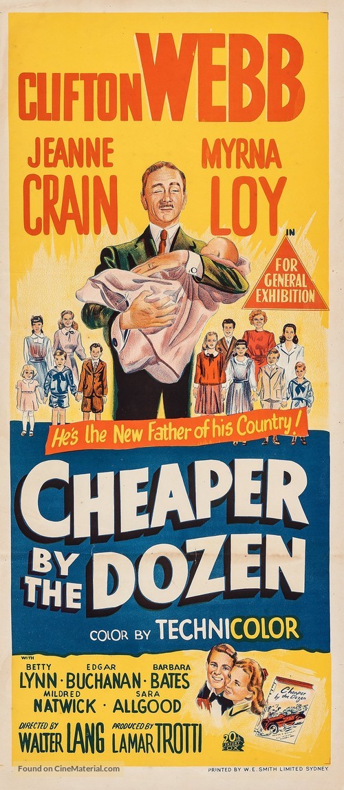 Cheaper by the Dozen - Australian Movie Poster