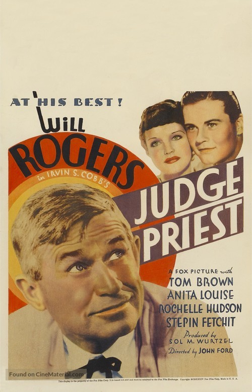 Judge Priest - Theatrical movie poster