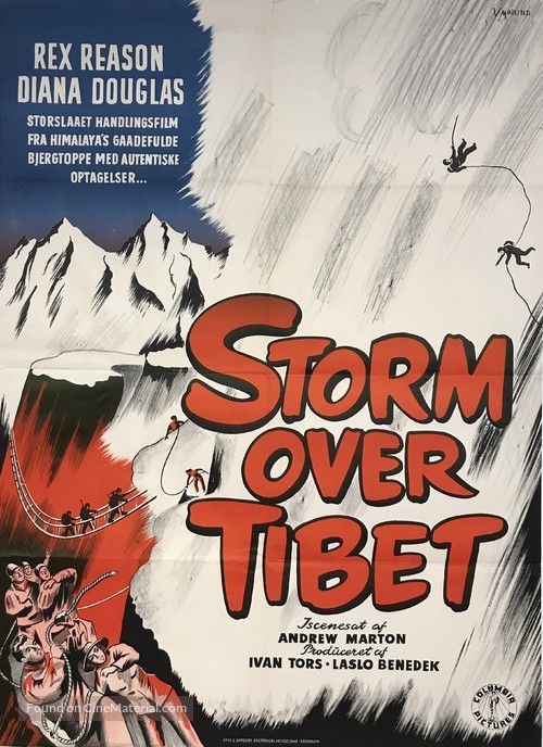 Storm Over Tibet - Danish Movie Poster
