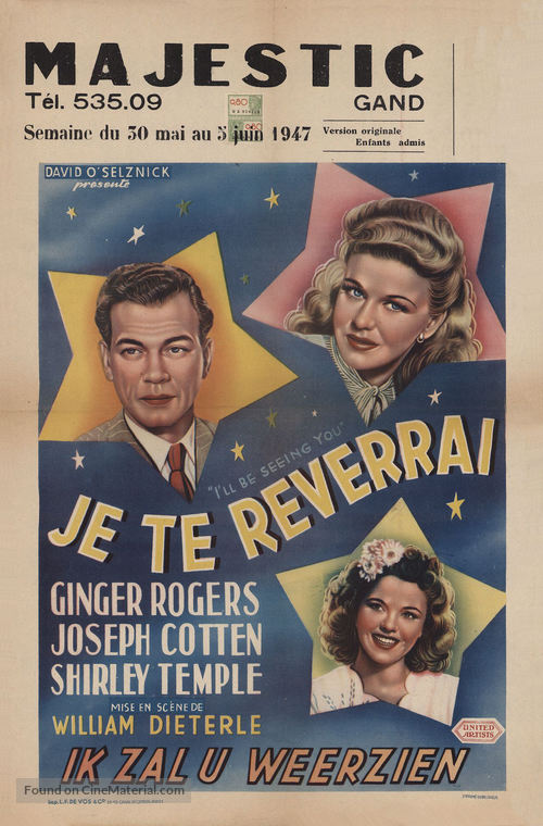 I&#039;ll Be Seeing You - Belgian Movie Poster