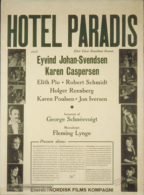 Hotel Paradis - Danish Movie Poster