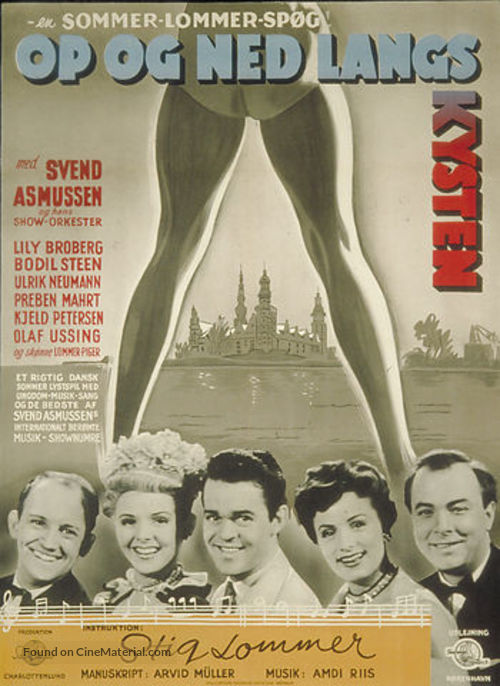 Op og ned langs kysten - Danish Movie Poster