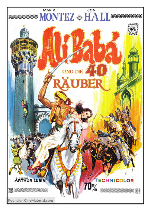 Ali Baba and the Forty Thieves - German Movie Poster