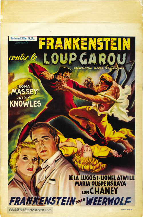 Frankenstein Meets the Wolf Man - Belgian Movie Poster