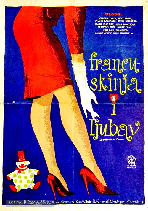 La fran&ccedil;aise et l&#039;amour - Yugoslav Movie Poster