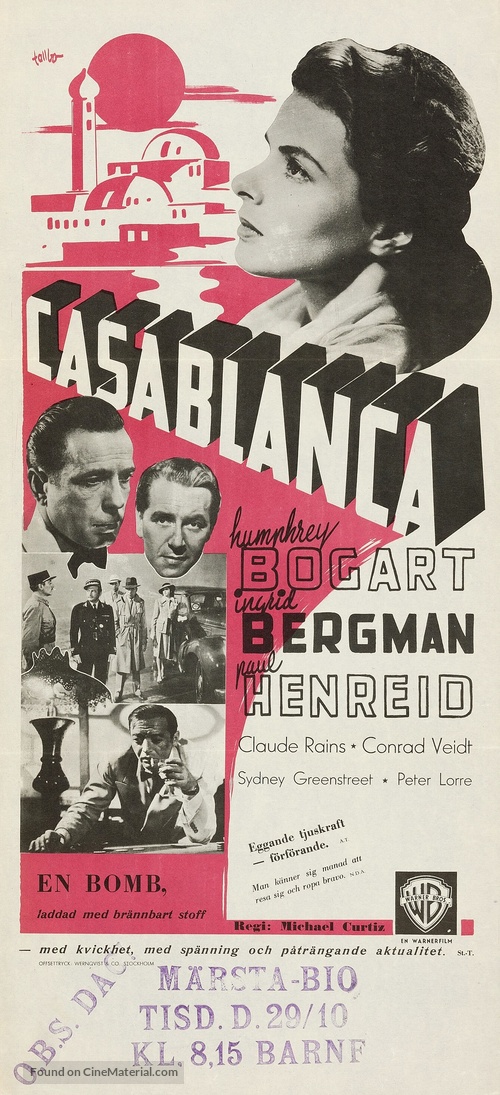 Casablanca - Swedish Movie Poster