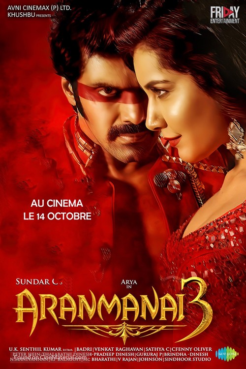 Aranmanai 3 - French Movie Poster