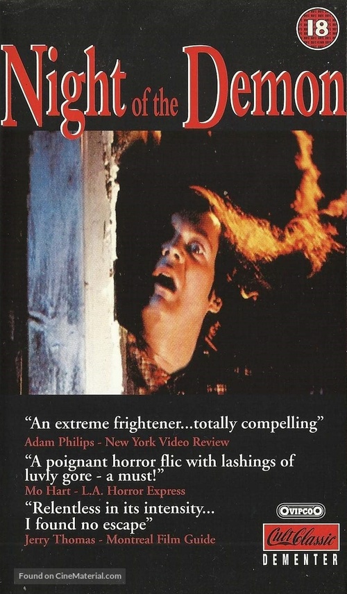 Night of the Demon - British VHS movie cover