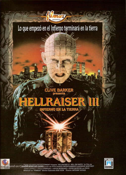 Hellraiser III: Hell on Earth - Spanish DVD movie cover