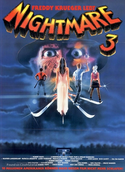 A Nightmare On Elm Street 3: Dream Warriors - German Movie Poster