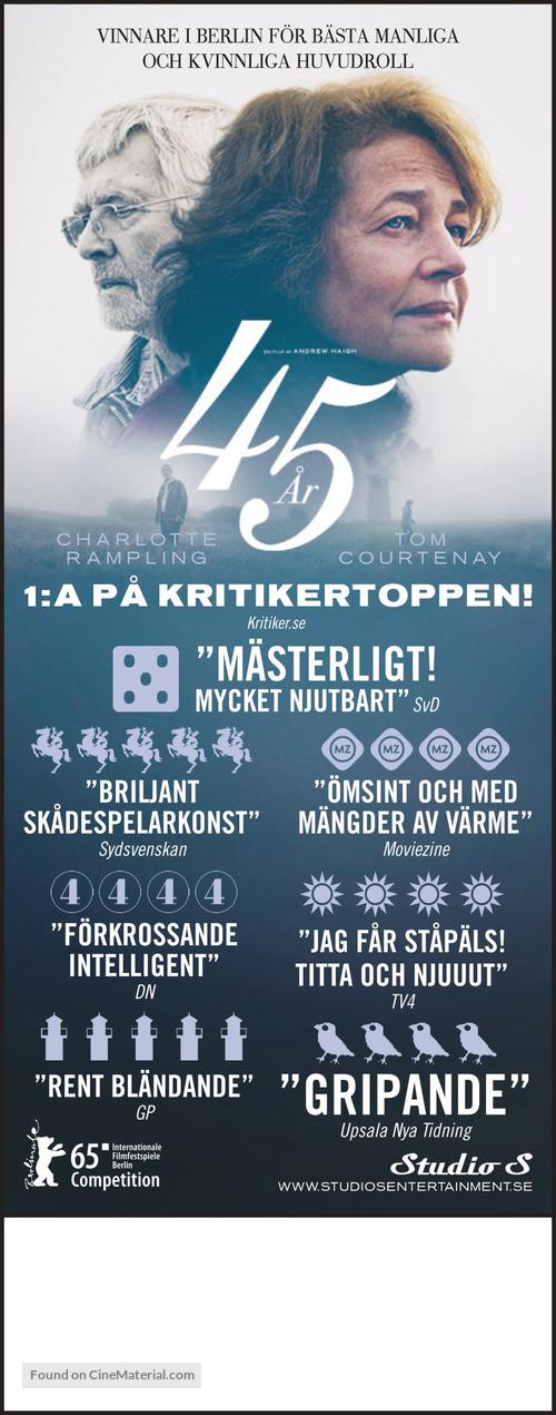 45 Years - Swedish Movie Poster