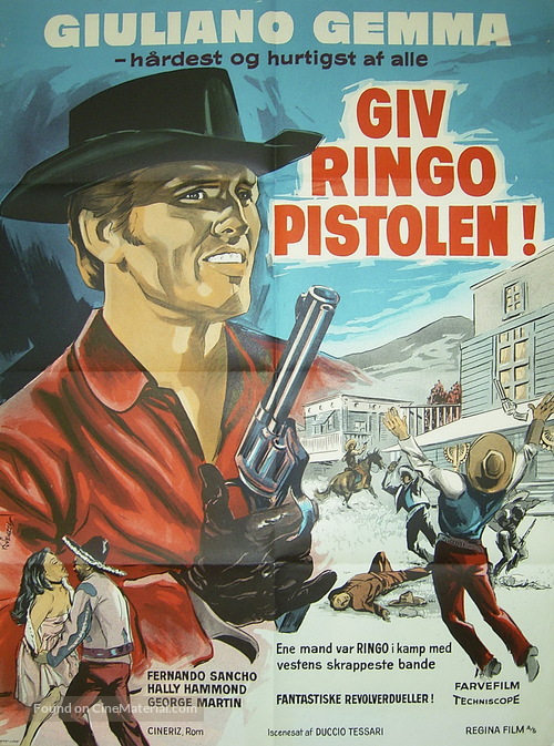 Una pistola per Ringo - Danish Movie Poster