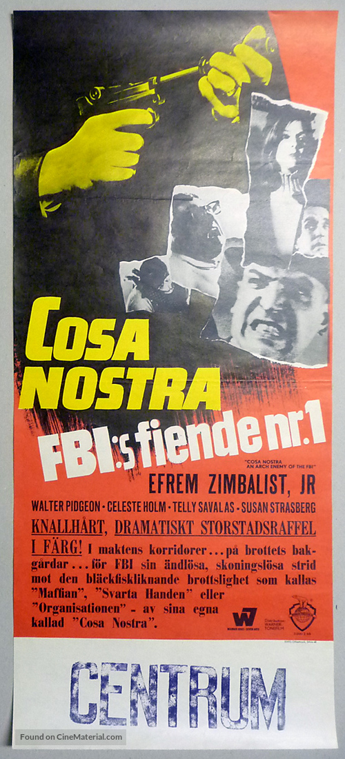 Cosa Nostra, Arch Enemy of the FBI - Swedish Movie Poster