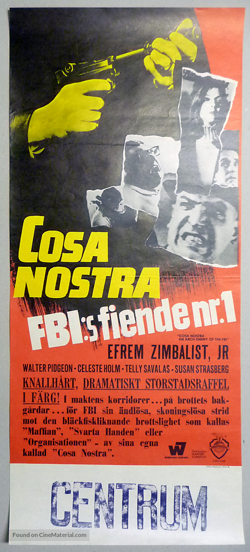 Cosa Nostra, Arch Enemy of the FBI - Swedish Movie Poster