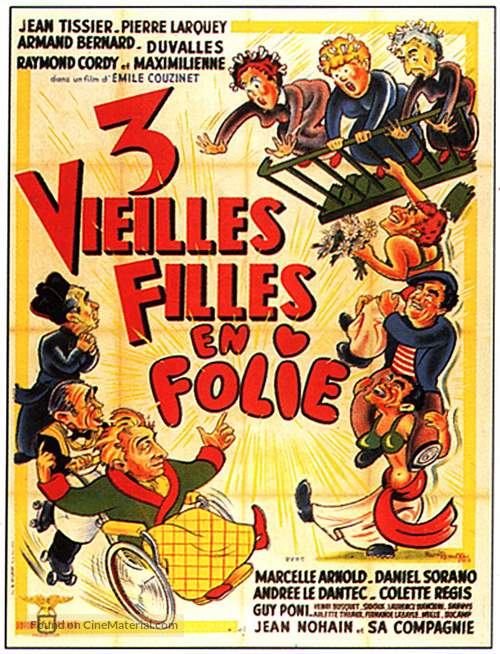 Trois vieilles filles en folie - French Movie Poster