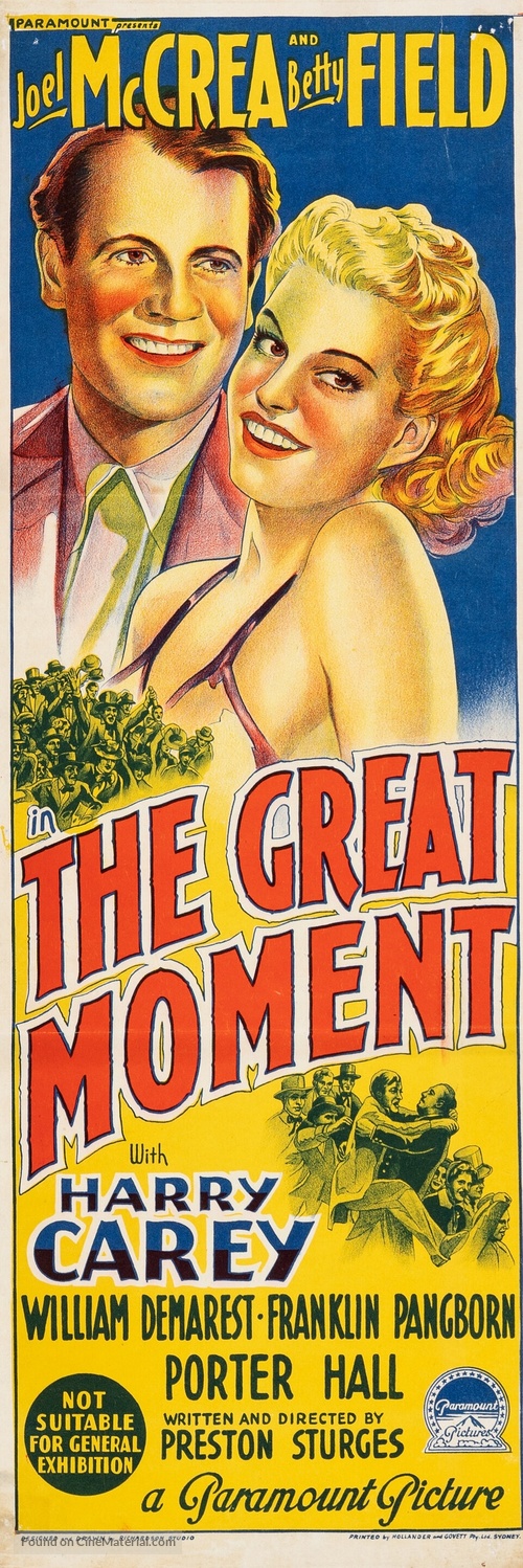 The Great Moment - Australian Movie Poster