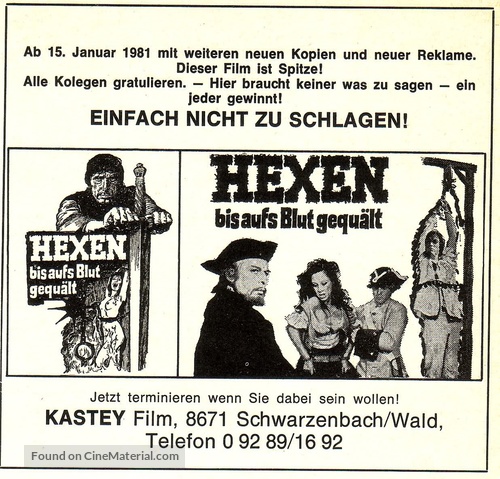 Hexen bis aufs Blut gequ&auml;lt - German poster