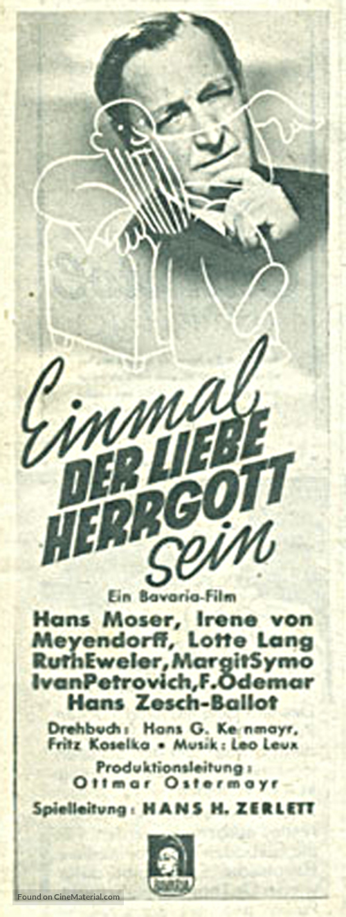 Einmal der liebe Herrgott sein - German poster