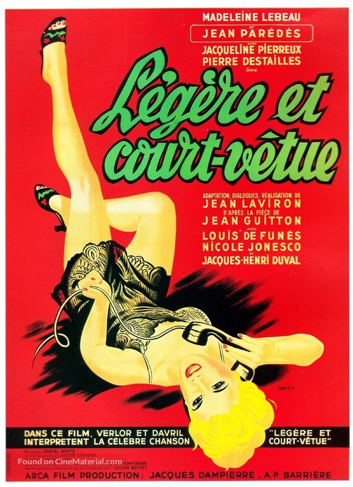 L&eacute;g&egrave;re et court v&ecirc;tue - French Movie Poster