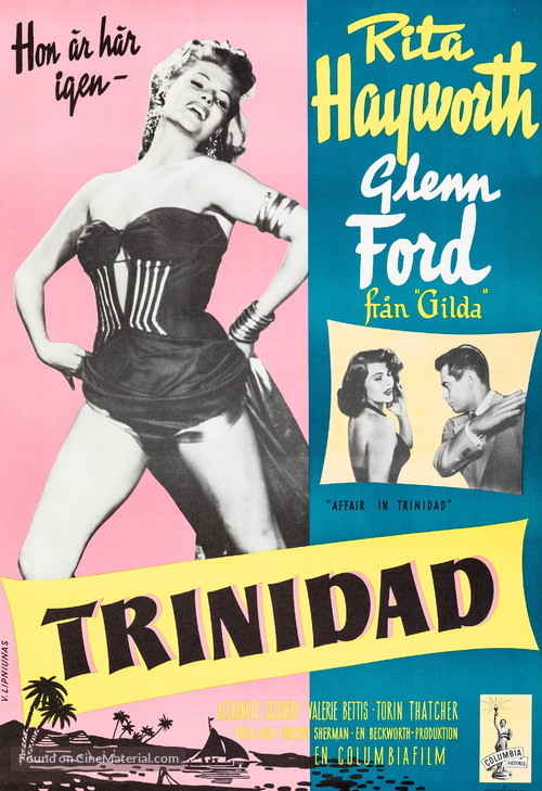 Affair in Trinidad - Swedish Movie Poster