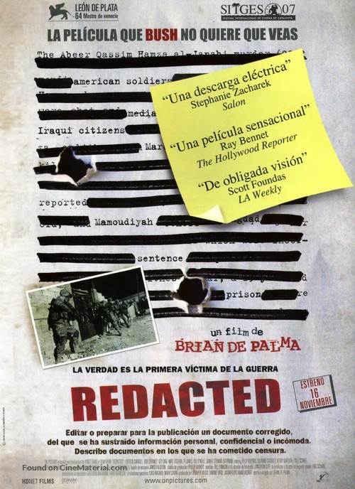 Redacted - Spanish Movie Poster