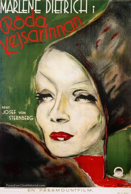 The Scarlet Empress - Swedish Movie Poster