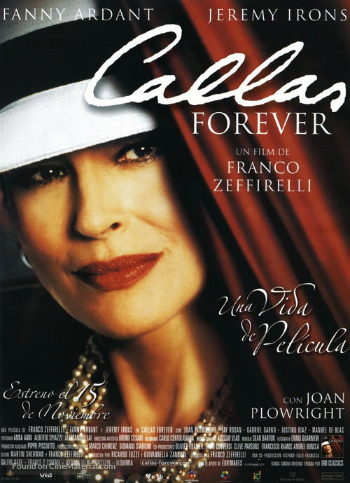 Callas Forever - Spanish Movie Poster